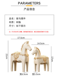 Nordic Ins Style Wooden Horse Ornament in Morandi Colors