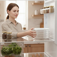 3-Tier Food Container Transparent Refrigerator Organizer Low-Profile for Freezer
