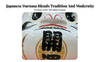 Creative Gift Daruma Doll Coin Box Vintage Design Daruma Coin Box Exquisite Craftsmanship for Business Owners, Home Entrance, Office Desk