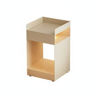 2-Tier C-Shaped End Table Movable eveningstand Rolling casters for Bedroom, Adults