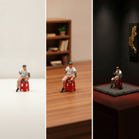 Seated Figure with Stool Painted Figurine Mini for Hobbyists