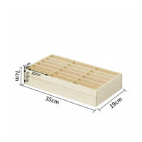 Hotel Reception Counter Organizer Divider Compartments Wood Business Card Holder