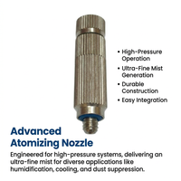 Brass Misting Nozzle, Industrial Fine Mist Spray Head, Greenhouse Lawn Misting N #variant:TW1010 Nozzle