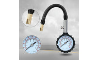 Handheld Tire Pressure Gauge with Air Bleeder Valve Mechanical Tire Pressure Gauge with Rubber Hose Flexible Long-Lasting for Garage
