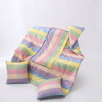 Cartoon Bear Pillow Blanket, Floral Pattern, Polyester