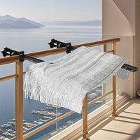 Balcony Clothes Drying Rack, Black Metal, No-Drill Installation, Foldable