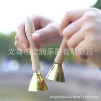 奥尔夫十件套手摇铃鼓双节雨声响板小沙锤三角铁手腕铃音乐组合