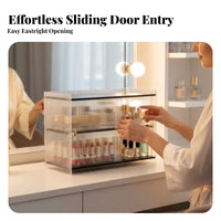 Clear Cosmetic Display Case with Drawers Large Capacity Makeup Organizer