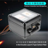 Double-Layer Transparent Sports Card Storage Box for PSA Graded Cards, Aluminum Alloy