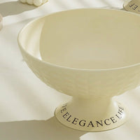 Pedestal Fruit Bowl, Large Capacity Salad Bowl with Drainage Base Synthetic Serving Bowls for Parties, Modern Decorative Fruit Bowl