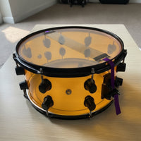 14inch Snare Drum with Black Hardware Translucent Acrylic Snare Drum Glossy for Drummers, Artists, Live Stage, Practice Room