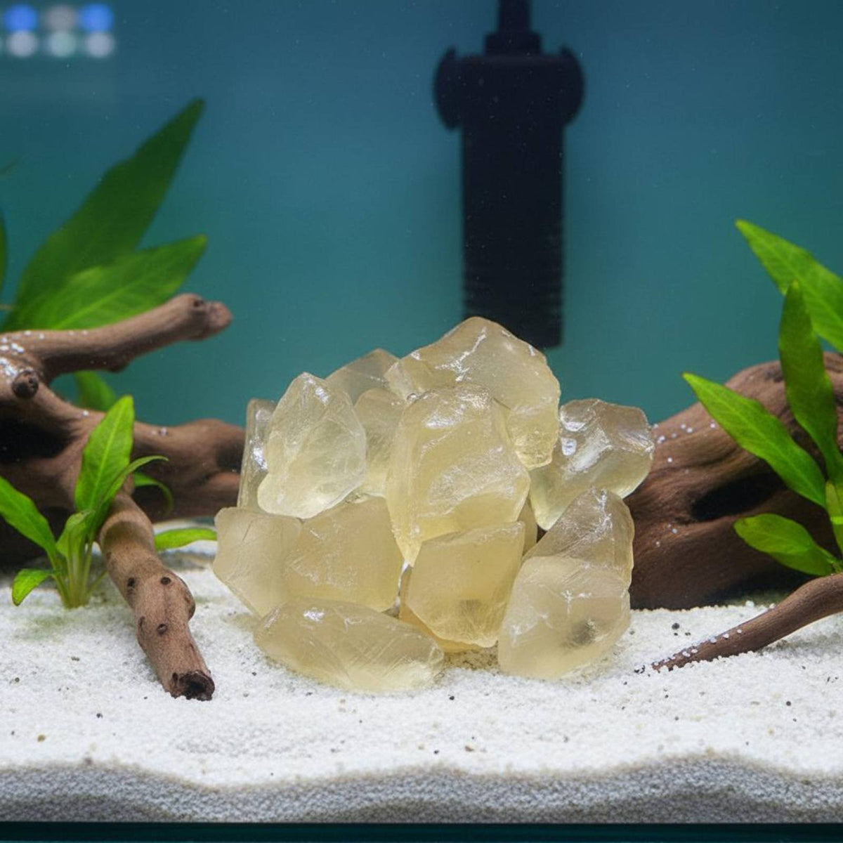 Yellow Crystal Scent Diffusing Unprocessed Citrine Stone Meditation & Aura Balancing Aid Rough Citrine Piece for Mindfulness Practitioners, Fish Tank