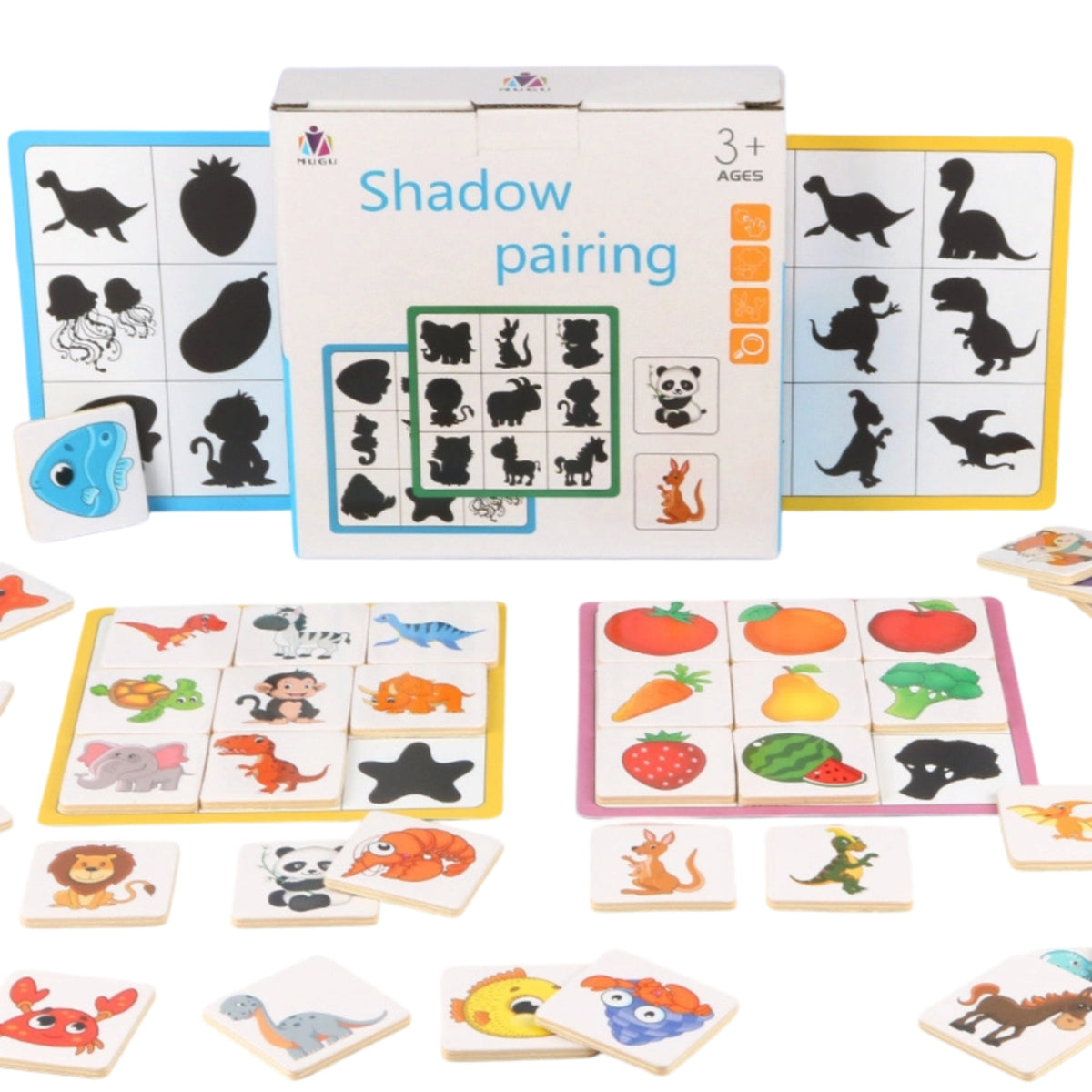 Smooth Shadow Matching Puzzle Color Recognition Wooden Matching Puzzle Fine Motor Skills Toy Educational for Toddlers, Preschoolers, Kindergarteners, Home, Classroom, Daycare
