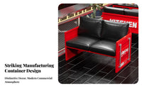 Industrial Design Shipping Container Dining Set Retro Design Booth Seating Long-Lasting Commercial Furniture Rust-Resistant for Restaurant Owners, Cafe, Bar, Diner, Food Court