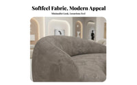 curved Shape Design curvedd Two-Seater Sofa Minimalist aesthetic Loveseat Softfeel Upholstery Living Room Seating Textured Fabric for Apartment Dwellers, Interior Designers, Boutique, Reception Area, perusing corner, Bedroom