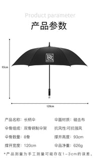 Customizable Long-Handle Umbrella with Gold-Plated Handle