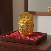 Gold Auspicious Pail Abundance Gold Ingot Decor Gift for Living Room