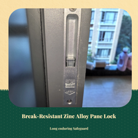 Sliding Pane Security Lock, Aluminum Alloy Hook Latch with security-theftTheft Function, Easy to Install, for Home Patio Door, Pane