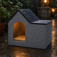 Foldable Pet House textile Covered Foldable Cat House Arched Entrance Cat Shelter for Cats