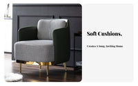 Houndstooth Armchair Nordic Design Upholstered Accent Armchair Retro Design Easy Assembly for Readers, Living Room