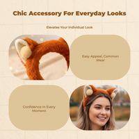 Plush Furry Ear Headband Cute Adjustable Women Gift Party