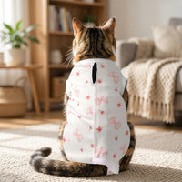 Cat Recovery Suit with fasteners, Sleeveless Polyester Clothing for Spay Recovery, Post-Surgery Cat and Anti-Licking Suit