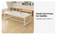 Kindergarten Glass Craft Station Firm Table and Sturdy Kids Group Craft Table Kids Learning Desk for Students, Teachers, Playroom, Home, Homework