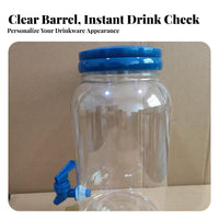 Transparent Body Plastic Beverage Jug with Tap Easy-Pour Spout Plastic Drink Dispenser Large Capacity for Campers, Camping, Picnics, Parties