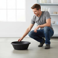 Reinforced Rubber Bowl Vertical Ribs Rubber Feeding Bowl Shallow
