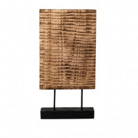 Striped Decorative Board Textured Resin Sculpture with Base Minimalist