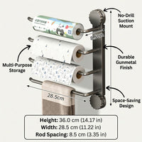 Wall Mounted Holder for Under Cabinet and Kitchen Iron Paper Roll for Every Home Cook