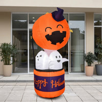 Inflatable with Pumpkin and Ghosts Inflate Pumpkin Ghost Inflatable Yard Decoration Self-Inflating Eye-Catching