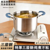 三层钢汤锅家用汤锅2025新款炖煮锅多功能蒸锅无涂层食品级不锈钢