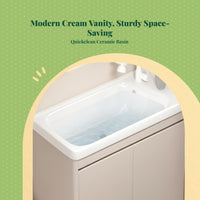Ceramic sink with cabinet vanity