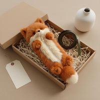 Wild Canine Stuffed Writing Implement Case Cute Creature Zipper Organizer Gift