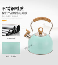 2.5L Stainless Steel Whistling Kettle, Blue, Modern Minimalist