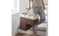 Stair Basket with Rope Handles Space-Saving Stair Storage Basket with Handle Sturdy Bin for Stairs