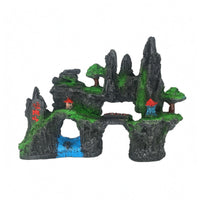 Aquarium Rockery Carved Openings Rock Mountain Decor Aquatic-Friendly Holes