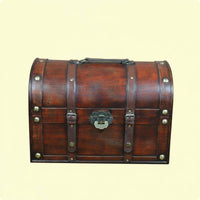 Faux Rosewood Storage Chest Wood-Grain Texture Home Organizer Hasp Lock Fitting