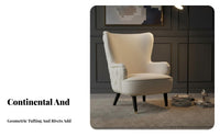 Western design Upholstered high-rear chair Chair Modern Design Tufted high-rear chair Armchair space-saving Size Lounge Seat Padded Armrests for Readers, Decor aficionados, Homeowners, Living Room, perusing corner, Bedroom, Reception Area