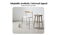 Retro Design Wishbone Back High Seat Minimalist Aesthetic Bar Stool With Footrest Counter Chair Long-Lasting Construction for Cafe Owners, Homeowners, Interior Designers, Restaurant, Kitchen, Reception Area