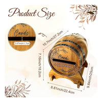 Greeting Card Holder Wood Wooden Barrel Card Box Removable Lid Event Decoration for Party, Reception