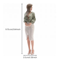 Female Figurine Detailed Paint Display Decor Straight Skirt