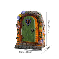 Solar Fairy Door Pastoral Theme Miniature Garden Door Statue Whimsical Enchanted