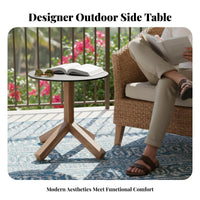 4 Pieces 4-Piece Woven Rope Lounge Set Waterresistant Outdoor Furnishing Modern Design Removable Zippered Protective Layers