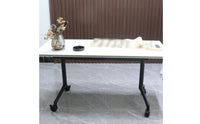 Folding Conference Table Metal Frame Mobile Folding Table Space Saving for Training Room