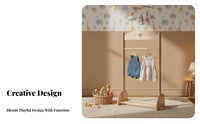 children's Costume Rack Rack Cute Design Children's Accessible Wardrobe Stable Frame Space-Saving for Playroom, Nursery