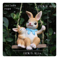 Rabbit Swing Ornament Easy to Hang Rabbit Swing Decoration Hand-Painted Look