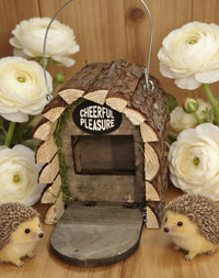 Outdoor Birdhouse Hanging Garden Ornament Handmade Wooden Birdhouse Garden Wild Bird Feeder House