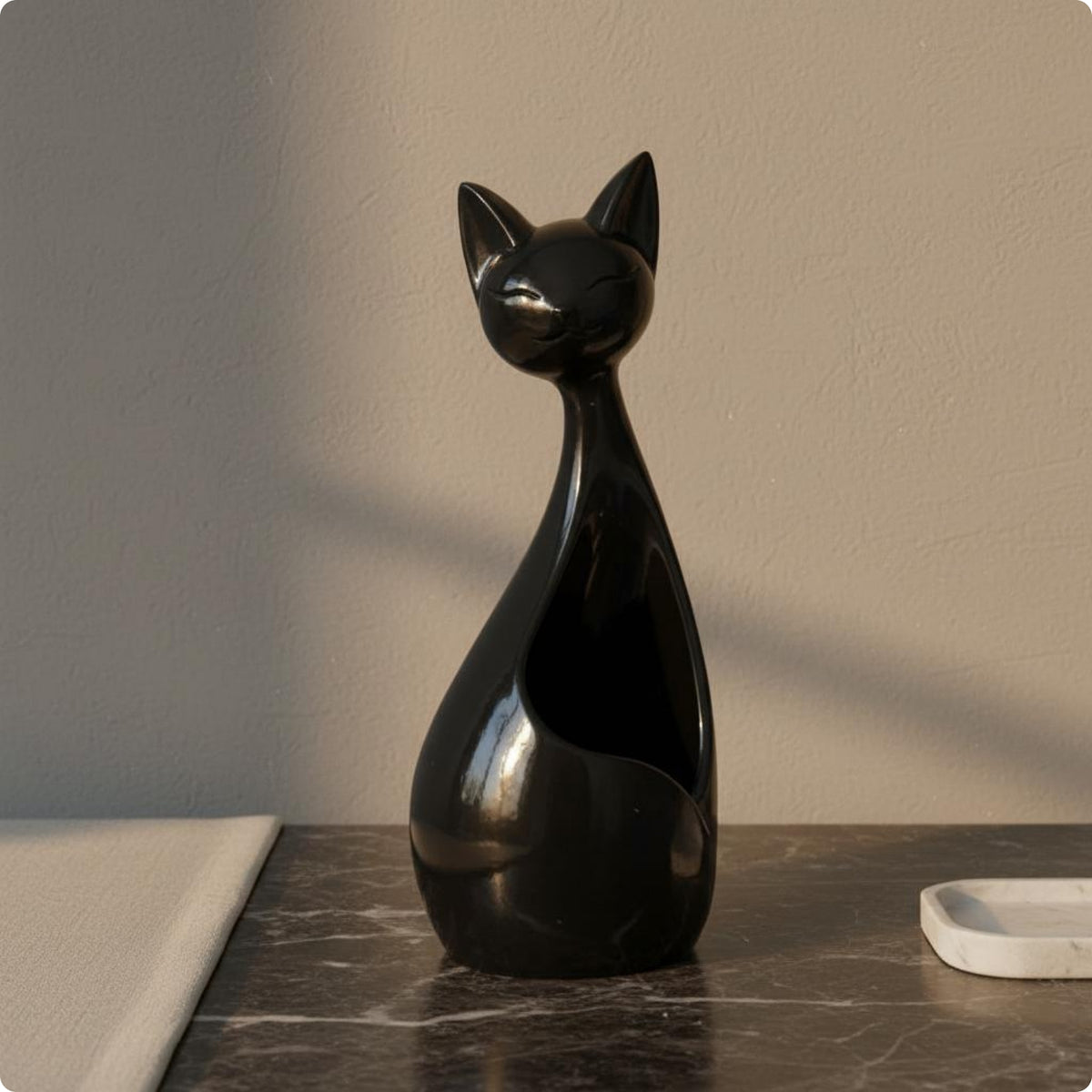 Desktop Feline Decor Rounded Base Home Decoration Modern